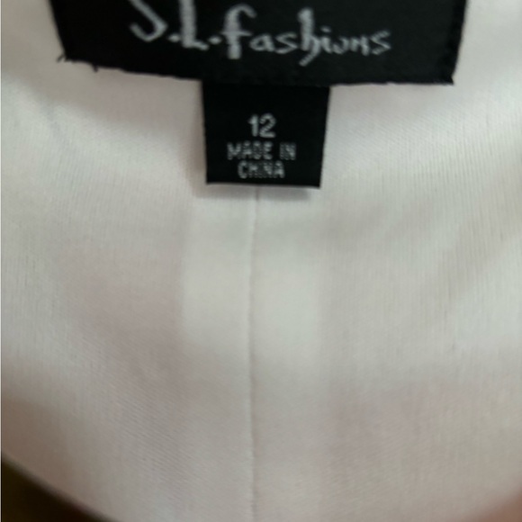 S.L. FASHIONS DRESS WITH SHADES OF CORAL AND PINK. LINED WITH WHITE. SZ 12 - Picture 6 of 10